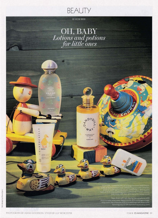 ES Magazine The finest skin care for children feature with Dandydill Way products