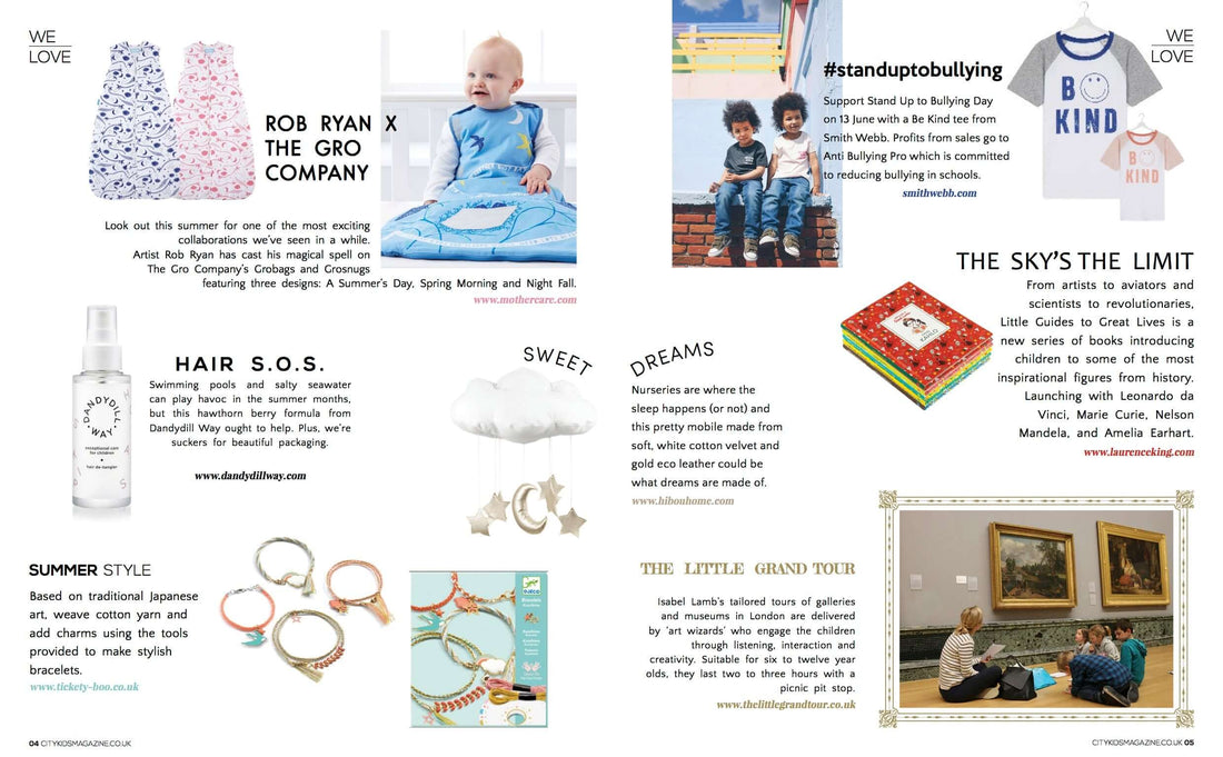 City Kids Magazine feature with Dandydill Way products