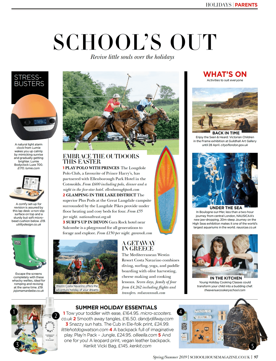 Town and Country Magazine School House Holiday Essentials for Kids feature with dandydill way hair de-tangler